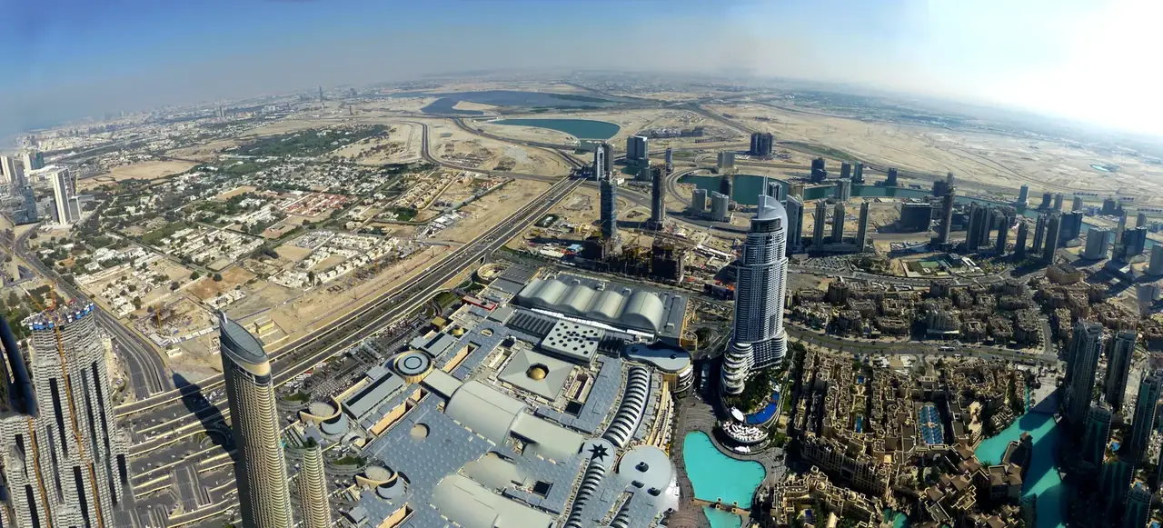Downtown Dubai seen from above