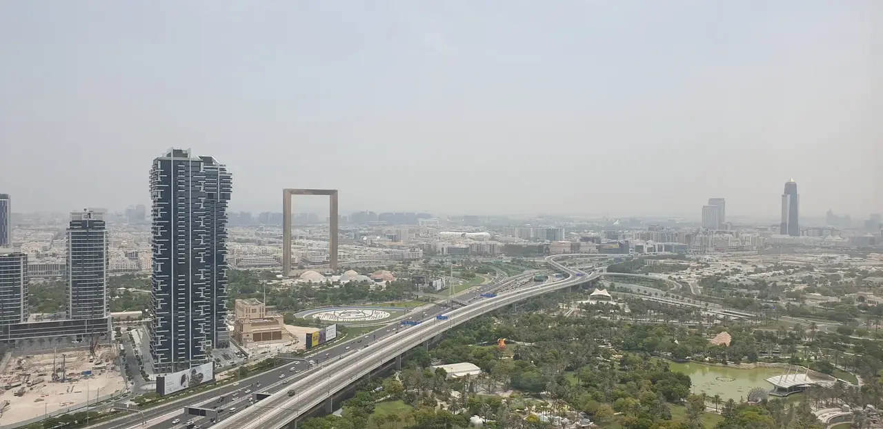 Dubai Frame and the city skyline