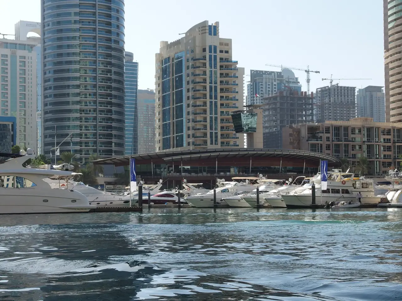 Dubai Marina towers above the yacht berths