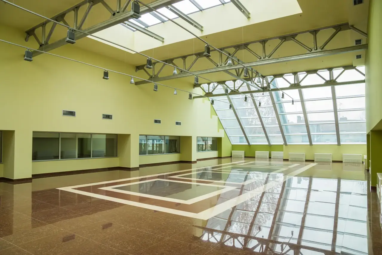 Empty exhibition hall ready for an event build