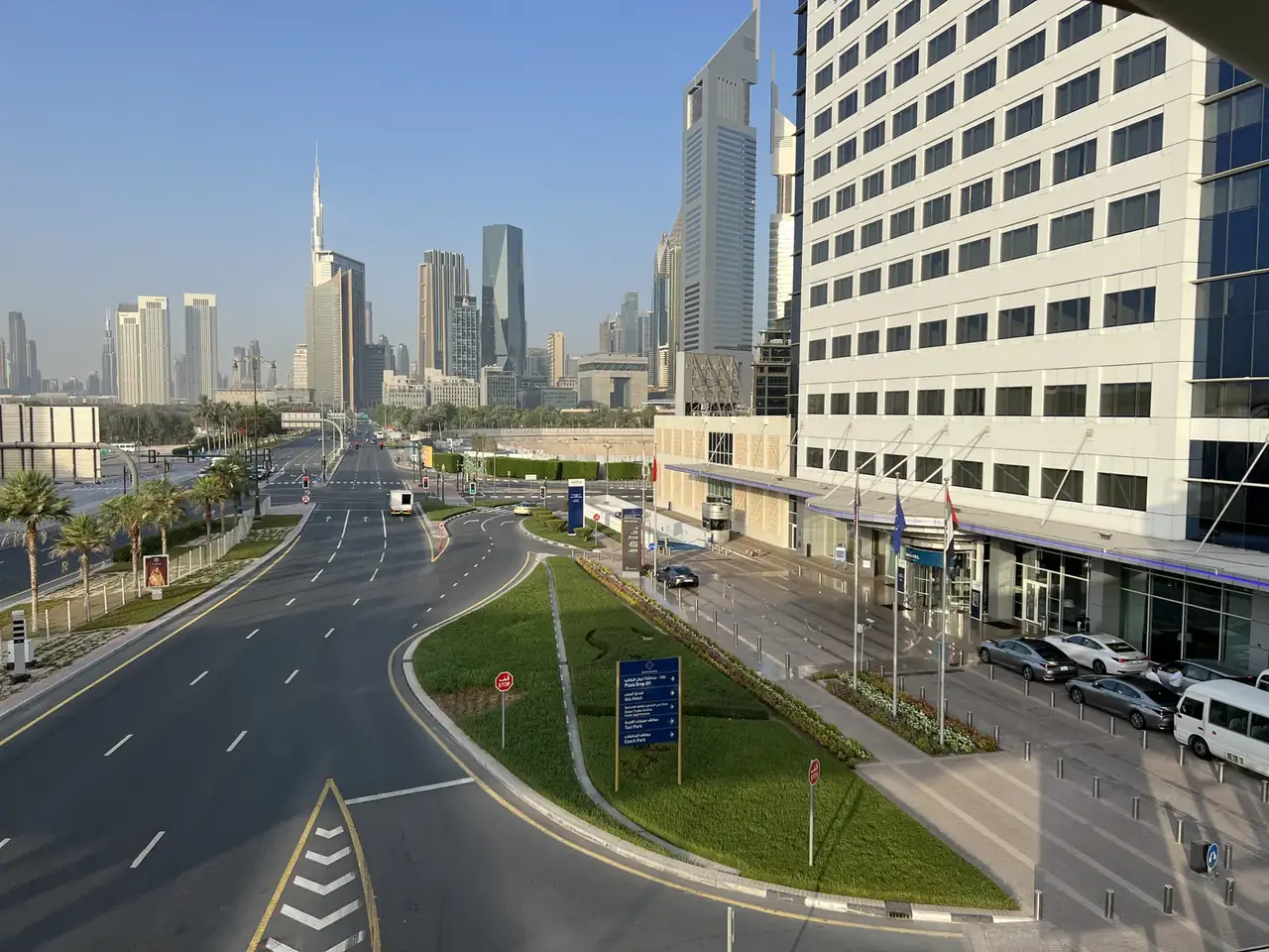 Sheikh Zayed Road towers near the Dubai World Trade Centre